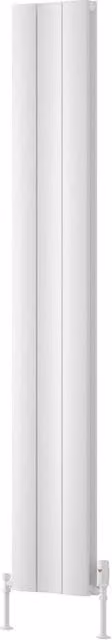 Bathroom Kingdom Gio White Double Flat Panel Vertical Aluminium Radiator H: 180 cm, W: 28 cm