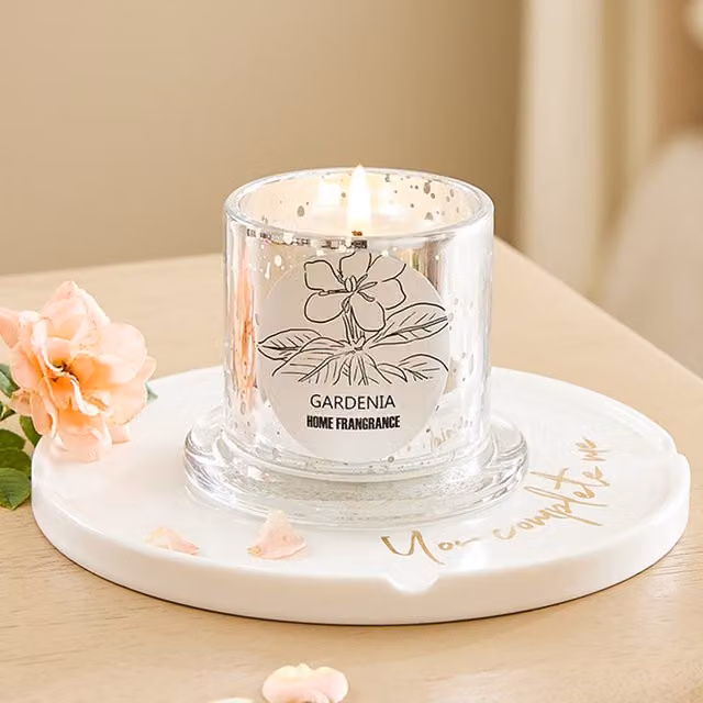 Livingandhome Natural Vegetable Wax Scented Candle in White