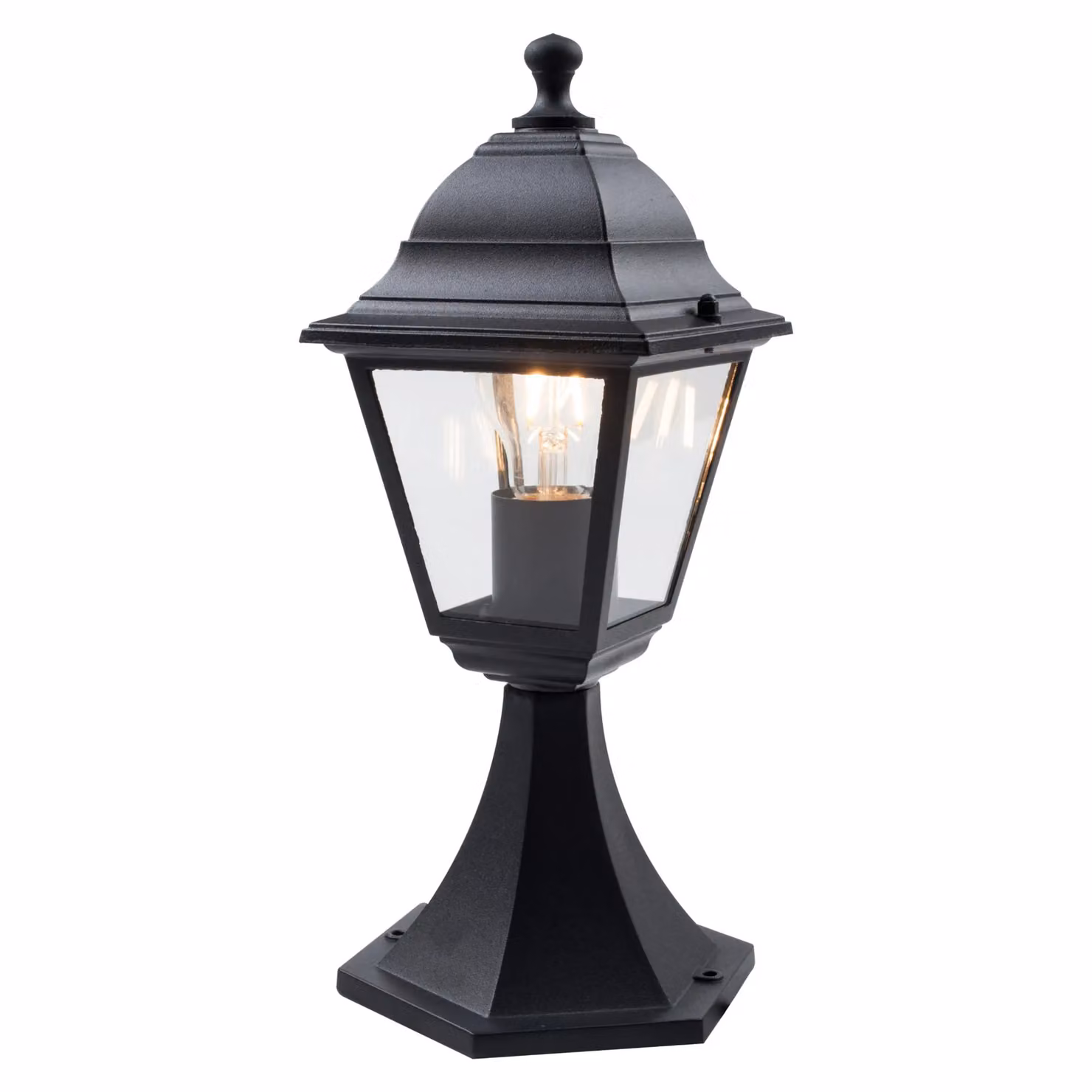 First Choice Lighting Cambridge Set of 2 Black Four Sided Lantern IP44 Outdoor Post Lights – 2