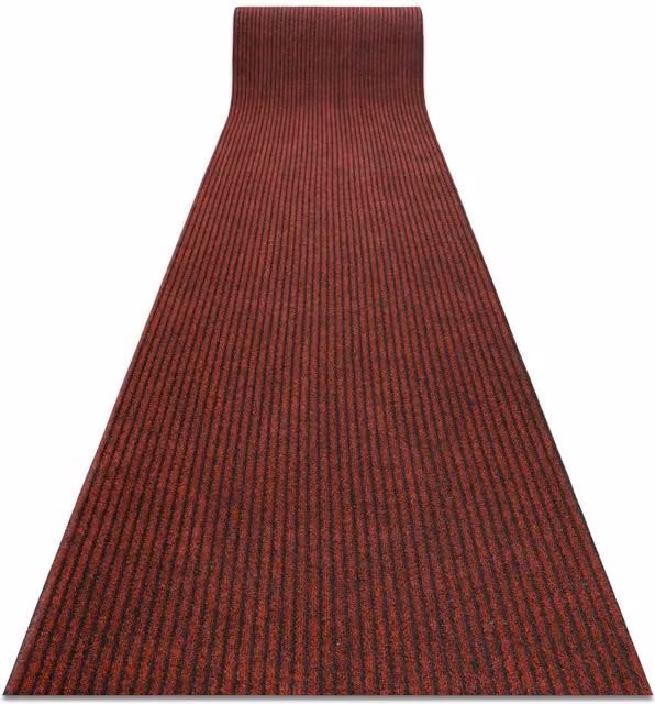 RugsX Red Striped Non-Slip Polypropylene Runner, W: 80 cm, L: 210 cm