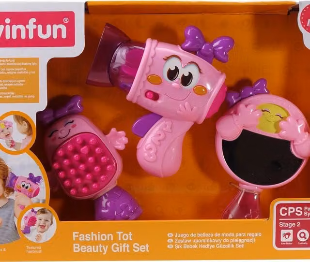 Winfun Pink Beauty Hairdresser Sensory Toy with Rattle Sound