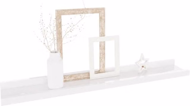 Berkfield Home Decorative Wall Shelves, 4 Piece, High Gloss White, W: 60 cm, D: 9 cm, H: 3 cm – 1