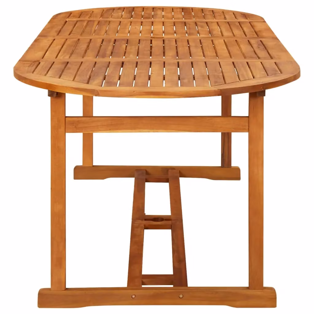 Berkfield Home Rustic Solid Acacia Wood Garden Dining Table in Brown, W/D/H: 220 x 90 x 75 cm – 2