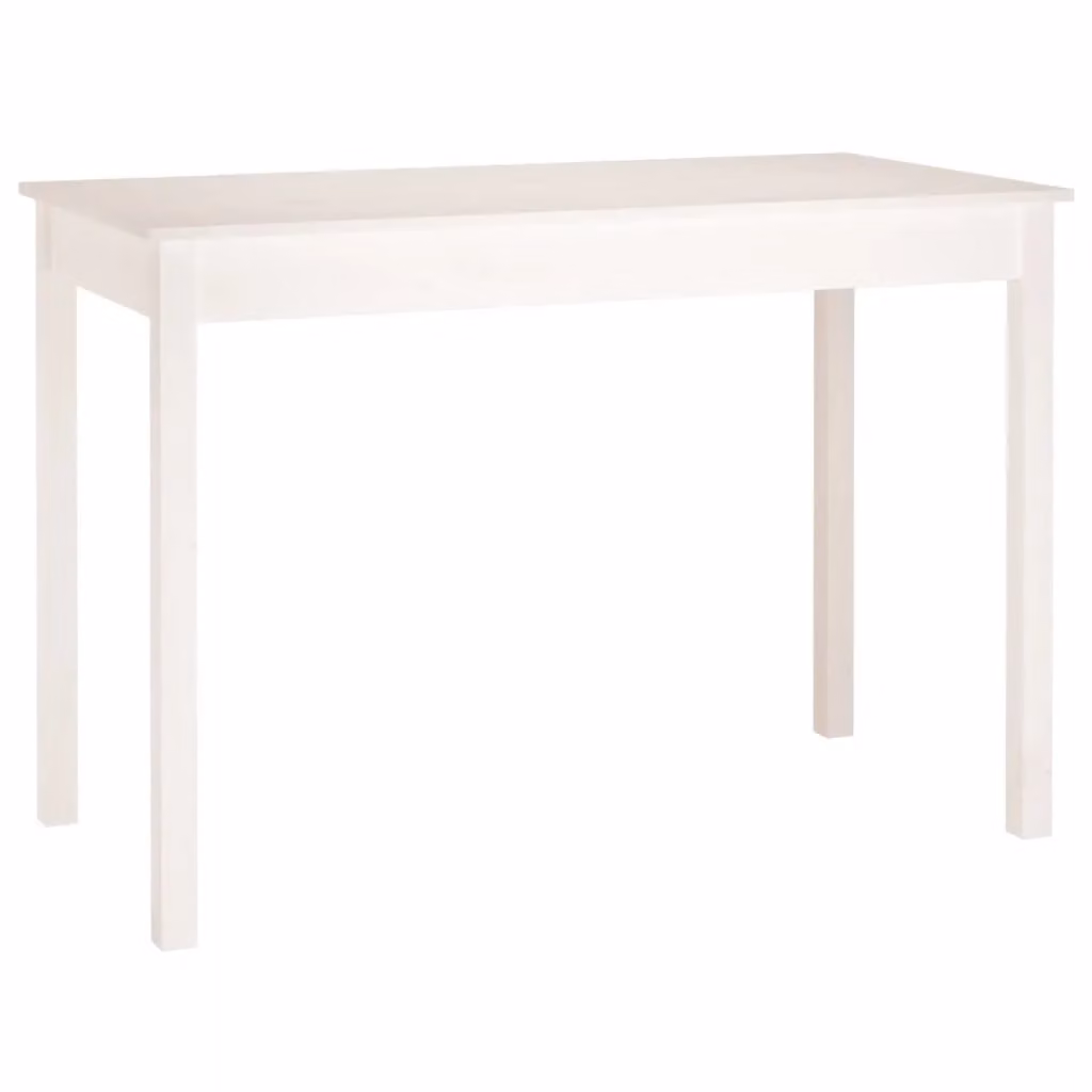 Berkfield Home White Solid Pine Rectangular Dining Table W/D/H: 110 x 55 x 75 cm – 2