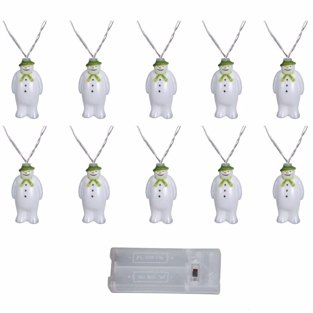Samuel Alexander The Snowman Battery Powered Christmas String Lights with 10 Ice White LEDs, White and Transparent – 5