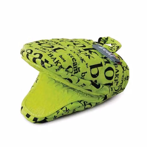 Zeal Silicone Mini Oven Mitt with Hot Print Design in Green – 3