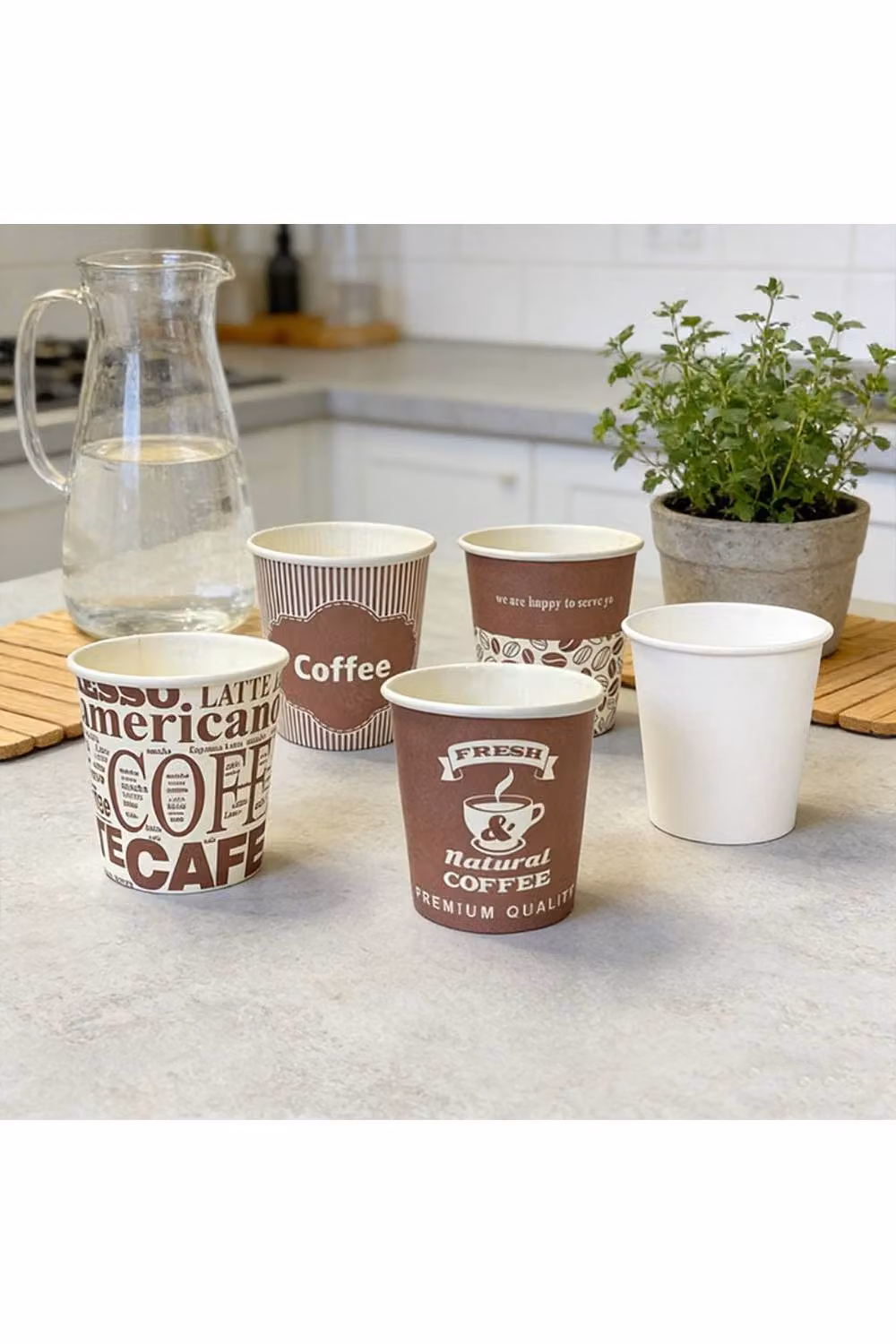 KDMD 50 Pack Disposable Paper Drinking Cups, 4oz, Multicolour – 2