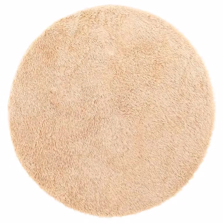 Berkfield Home NAVARRA Shaggy High Pile Rug, Beige, W/D: 200 x 200 cm