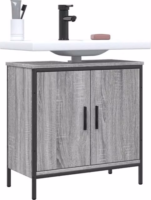 Berkfield Home Grey Sonoma Wall Mounted Bathroom Sink Cabinet W/D/H: 60 x 30 x 60 cm – 1