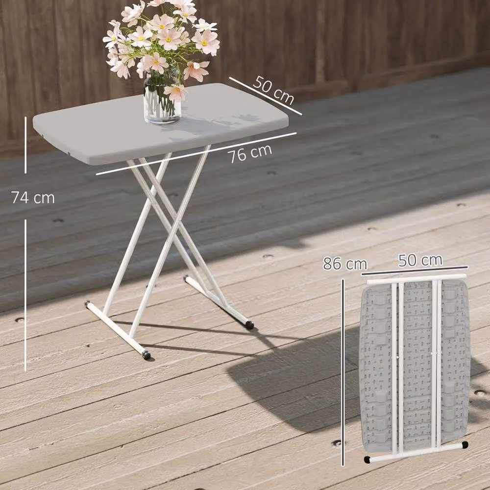 EONLION Height Adjustable Folding Coffee Table in Grey Metal – 2
