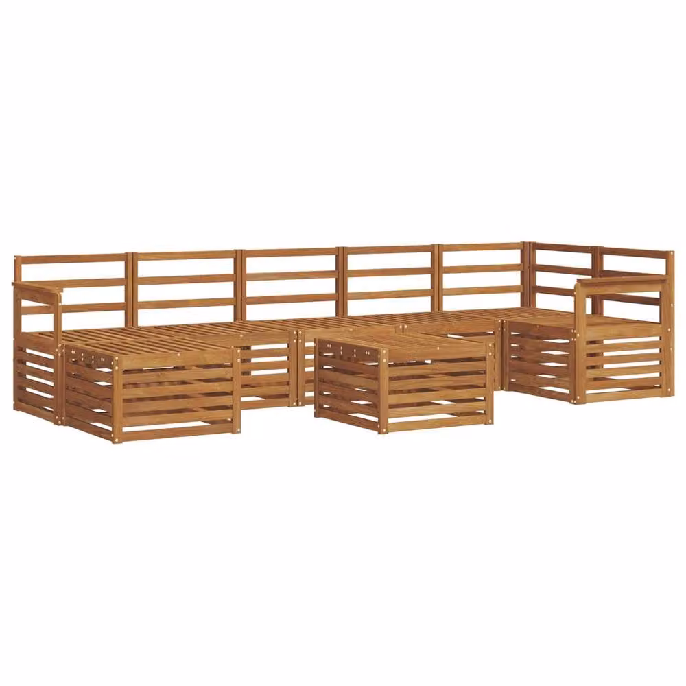 Berkfield Home 8 Piece Outdoor Sofa Set in Brown Solid Acacia Wood – 2