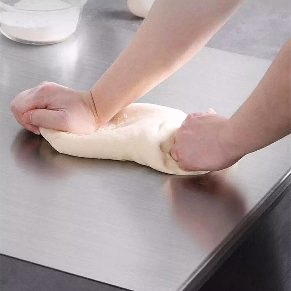 PAWNORA Silver Stainless Steel and Plastic Rectangular Cutting Chopping Board – 3