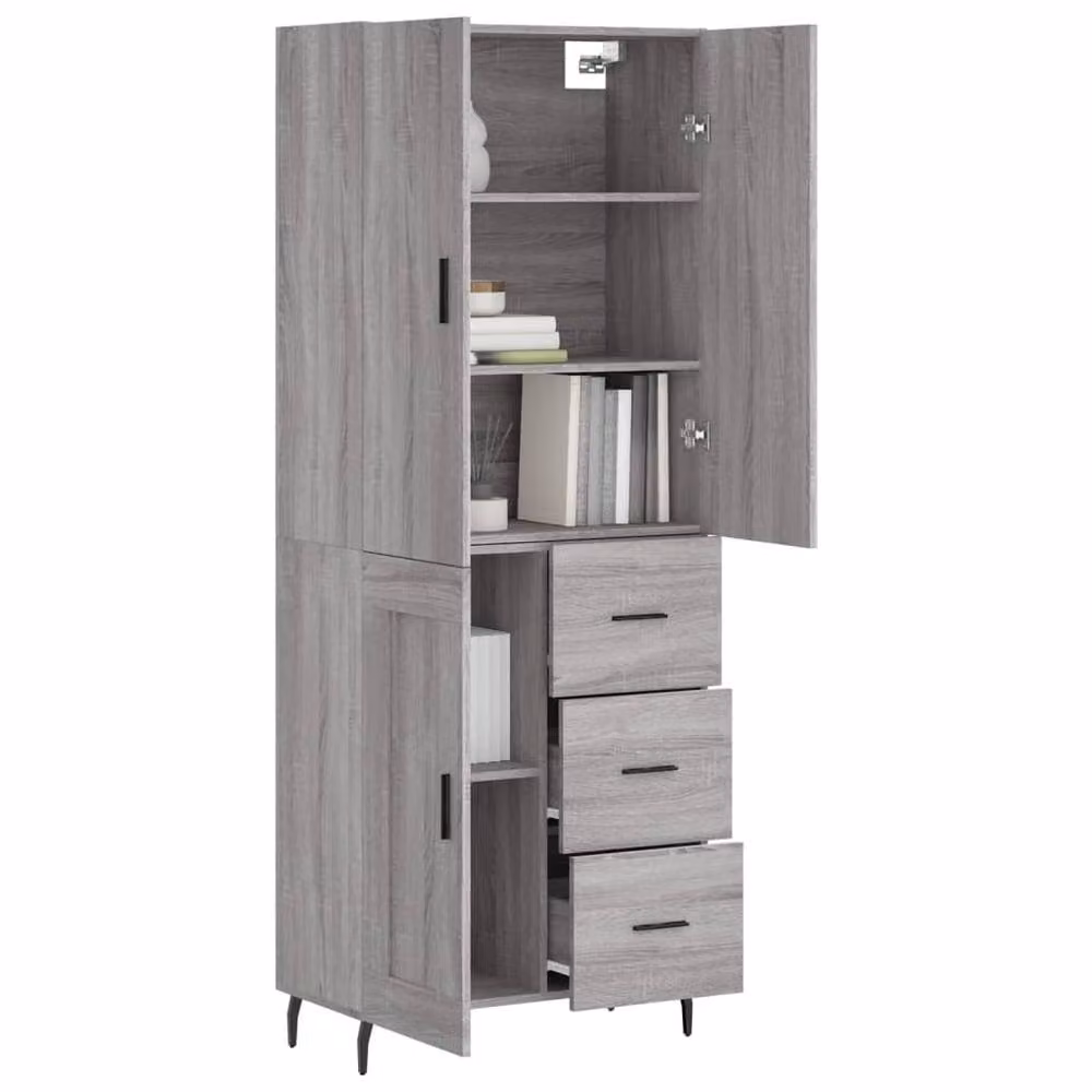Berkfield Home Grey Sonoma Modern Highboard W/D/H: 69.5 x 34 x 180 cm – 2