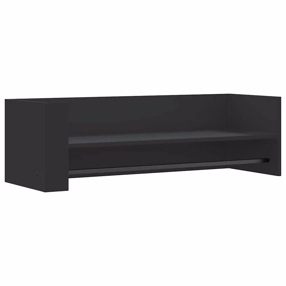 Berkfield Home Black Wall Mounted Shelf in MDF, W/D/H: 100 x 35 x 30.5 cm – 3