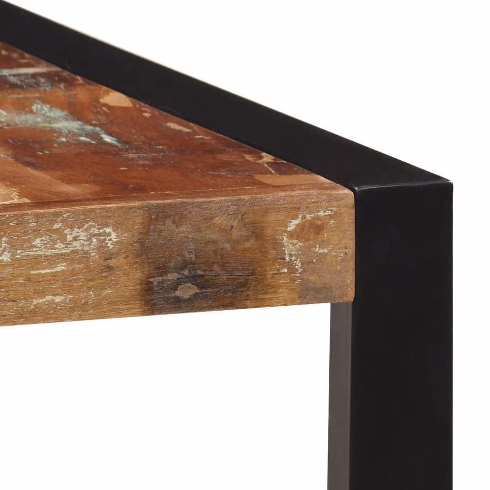 Berkfield Home Rectangular Dining Table in Brown Solid Reclaimed Wood, W/D/H: 160 x 80 x 75 cm – 3