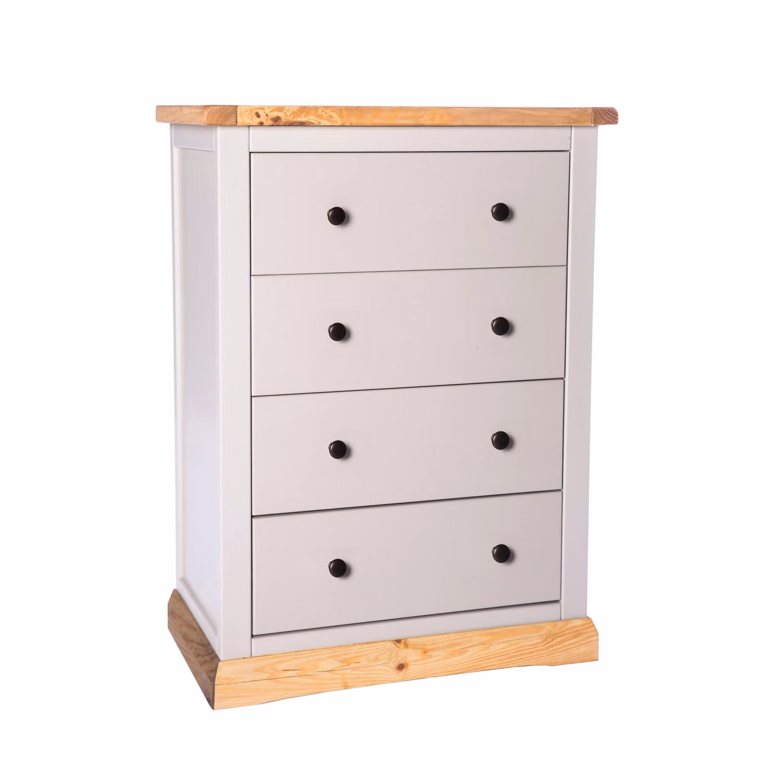 Cabinet Bits Bomporto 4 Drawer Petite Chest of Drawers in Grey Pine with Brass Knobs – 2