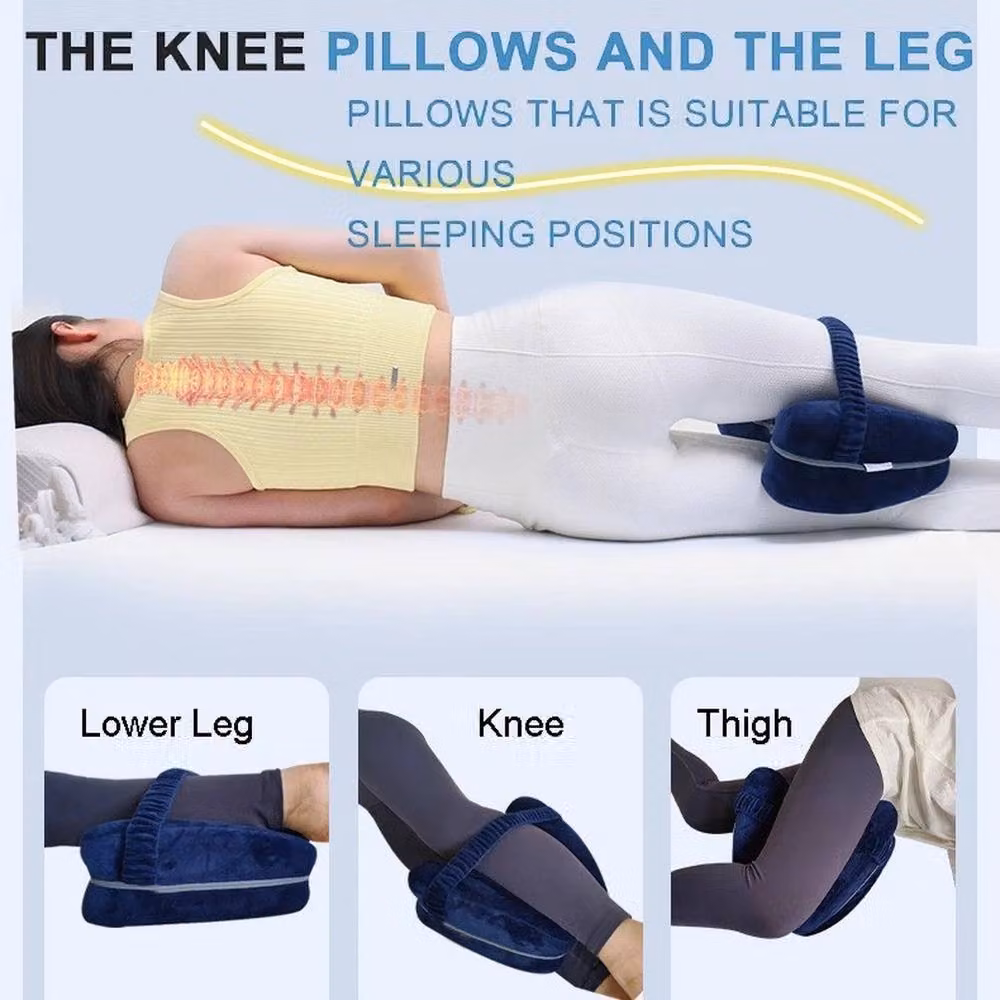 NESTLUNE Blue Memory Foam Orthopaedic Wedge Leg Pillow for Cot – 4