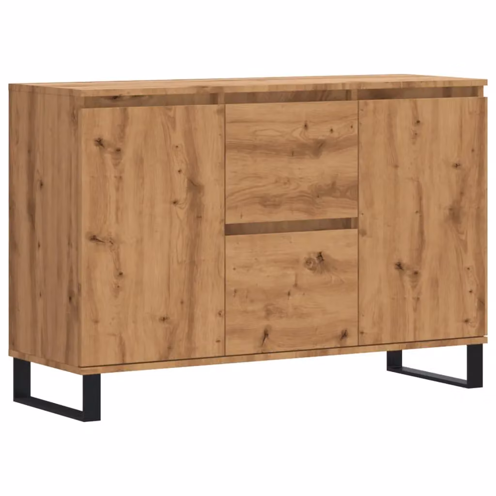 Berkfield Home Artisan Oak Sideboard in Brown, W/D/H: 104 x 35 x 70 cm – 2