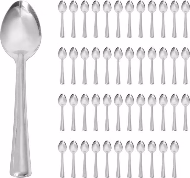 Argon Tableware Polished Stainless Steel Teaspoons in Silver