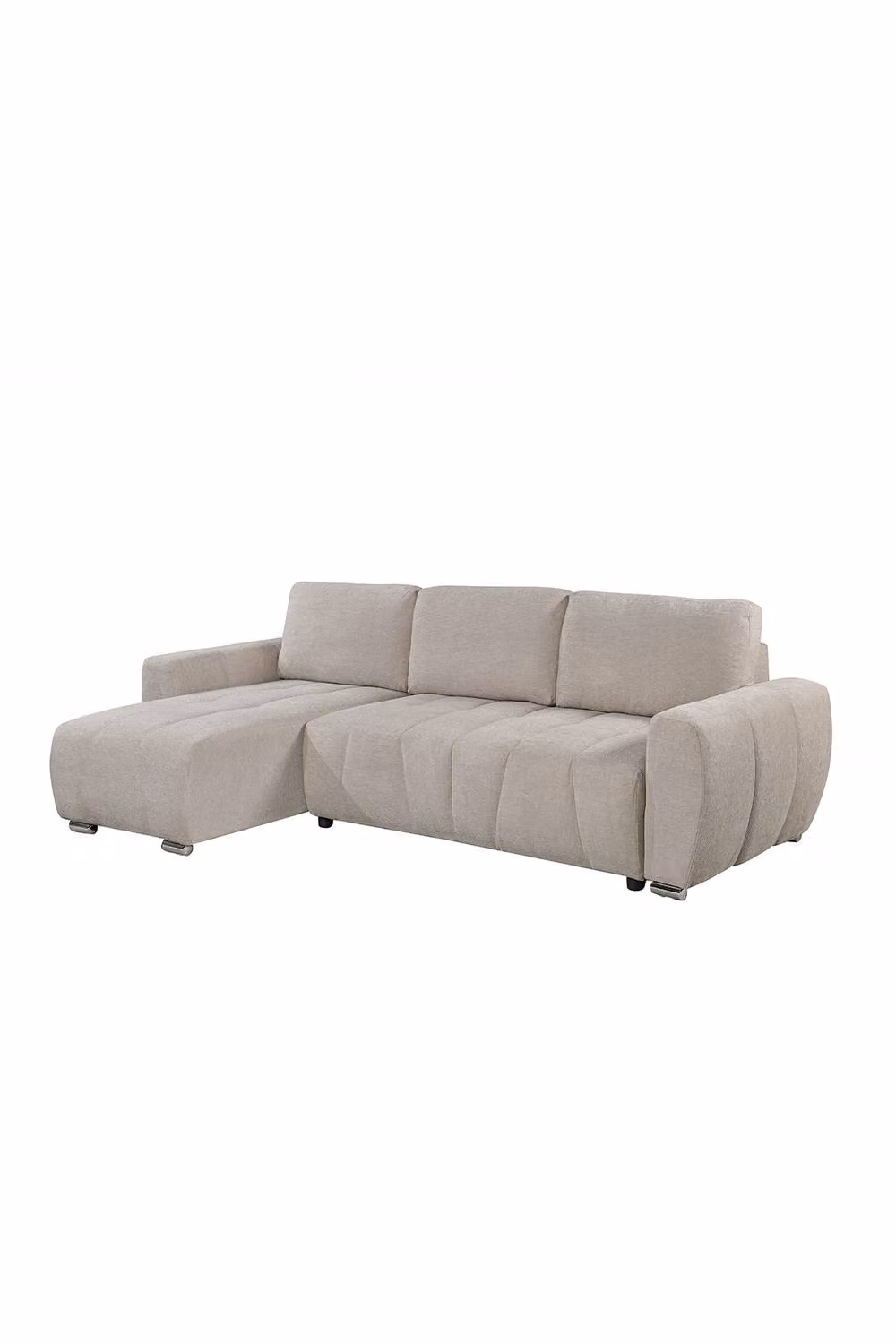 More4Homes Vienna 3 Seater Fabric Pull Out Sofa Bed in Beige, W/D/H: 275 x 164 x 91 cm – 2