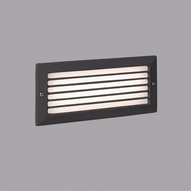 Faro Stripe LED Recessed Outdoor Wall Light in Grey and White for Stairs and Gardens