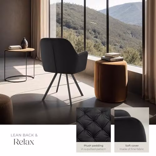 tectake Lucia Armchair in Black – 6