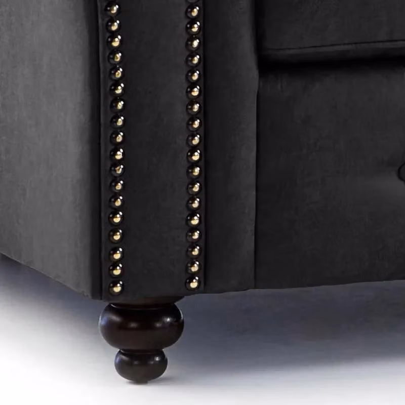 Snugg Furniture UK Limited Oakland L Shaped 4 Seater Corner Sofa in Black Suede Leather and Microfibre – 3