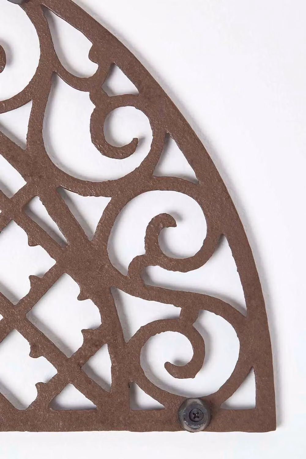 Homescapes Brown Parisian Cast Iron Semicircular Doormat, W: 66 cm x D: 34 cm – 4