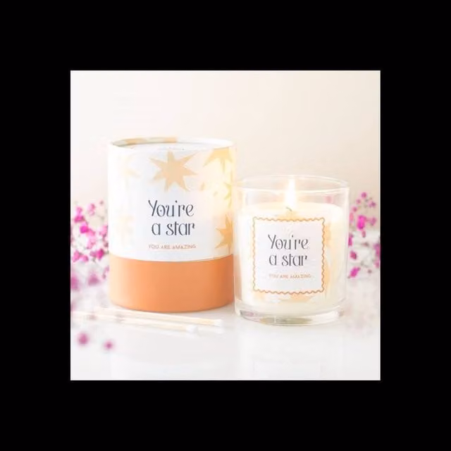 KDMD Youre a Star Salted Caramel Candle Treat Gift for Achievements, White – 1