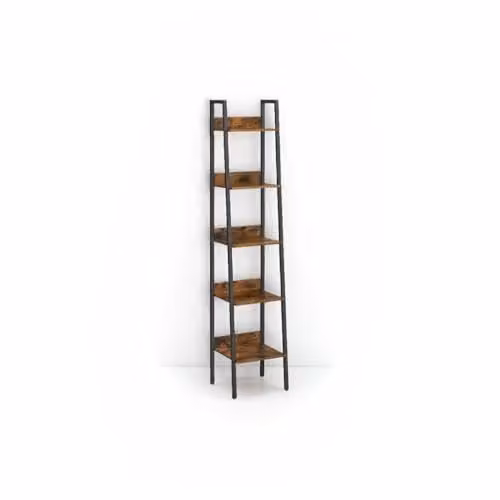 INDOORIST 5-Tier Narrow Industrial Ladder Shelf, W/D/H: 30 x 34 x 170 cm