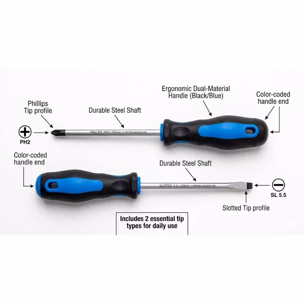 Bedsland 2-Piece Steel Screwdriver Set, Multicolour – 3