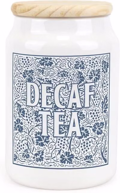 Purely Home Blue and White Floral Ceramic Decaf Tea Storage Canister