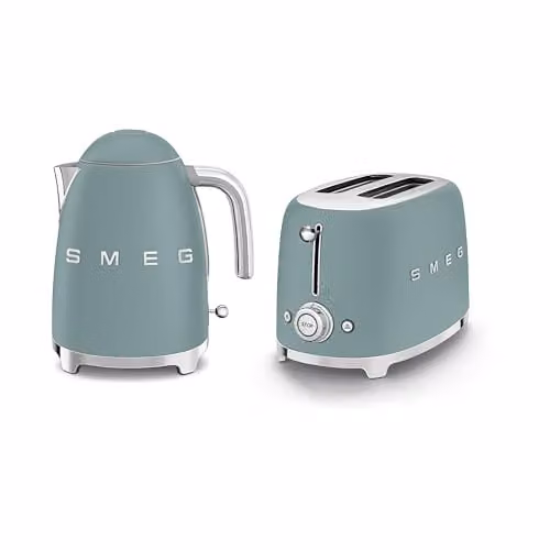Smeg EEJB289 Breakfast Set in Emerald Green, including 1.7 l Kettle and 2 Slice Toaster