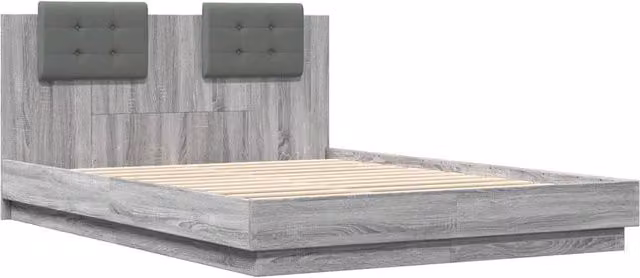 Berkfield Home Grey Sonoma Small Double Bed Frame with Under-Bed LED Lighting, W/D/H: 120 x 200 x 84 cm – 1