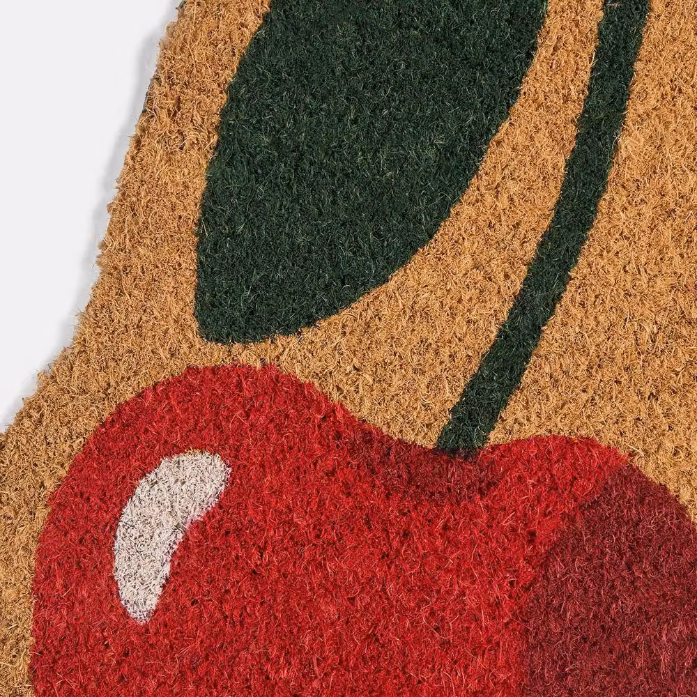 OHS Cherry Shaped Coir Doormat, Red and Multicolour, W/D/H: 50 x 55 x 1 cm – 8