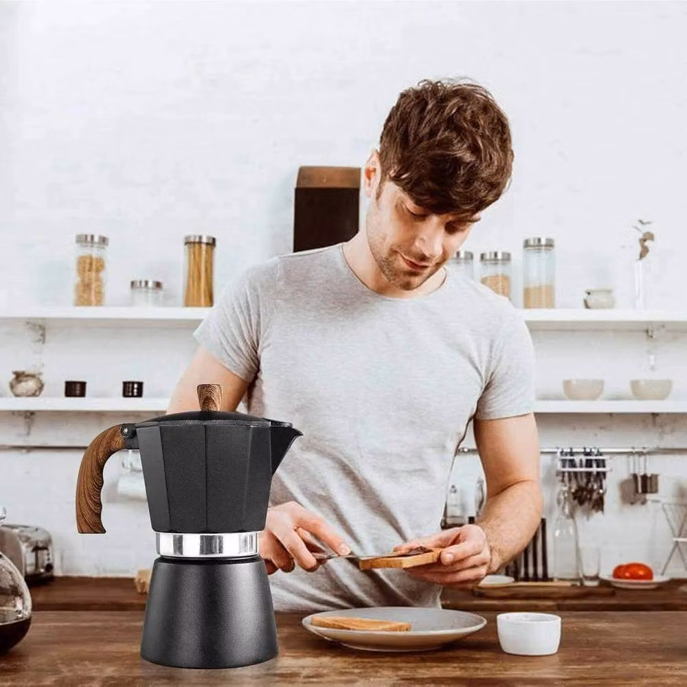FLAVORA Espresso Stove Top Coffee Maker in Black – 5