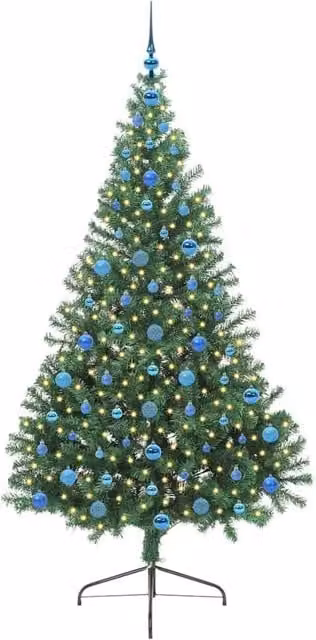 Berkfield Home Beautiful Pre-lit Artificial Christmas Tree, Green, Height: 210 cm – 1