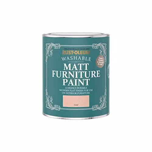 Rust-Oleum Matt Water-Based Furniture and Skirting Board Paint, Pink, 750ml – 2