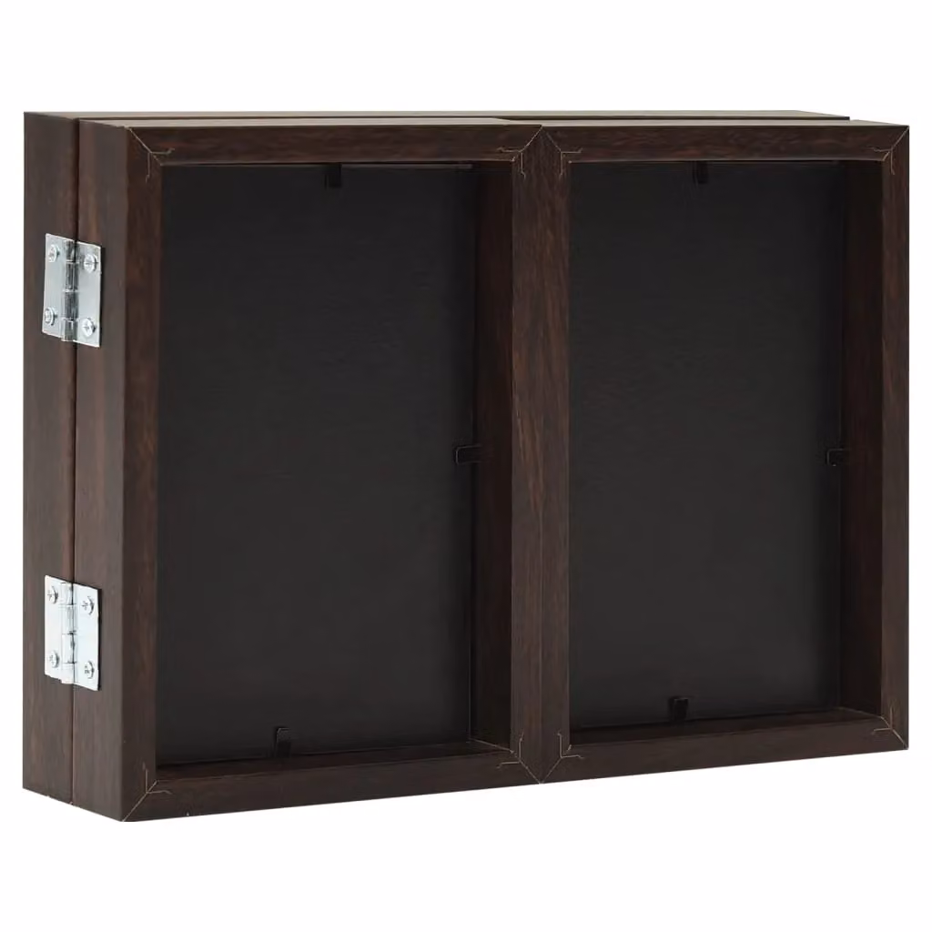 Berkfield Home Trifold Photo Frame Collage in Dark Brown, W: 22 cm, H: 15 cm – 4