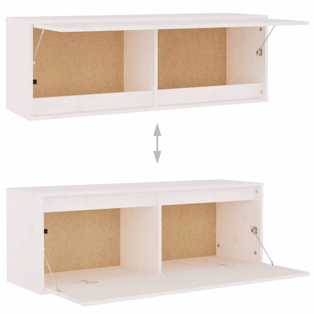 Berkfield Home Classic White Solid Wood Pine TV Cabinet Lowboard – 3