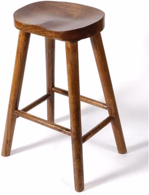 Elm Home And Garden Solid Mango Wood Breakfast Bar Stool in Dark Brown, W/D/H: 38 x 38 x 68 cm – 1
