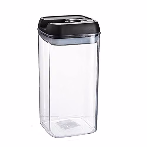 Argon Tableware Airtight Plastic Food Storage Container with Flip Lock Lid, Black, 1.2 l – 1