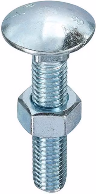 Unifix Grade 4.8 Galvanised Steel Hex Bolts and Nuts, Silver, M6 x 45 mm