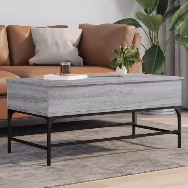 Berkfield Home Grey Sonoma Coffee Table with Lift Mechanism, W/D/H: 100 x 50 x 45 cm