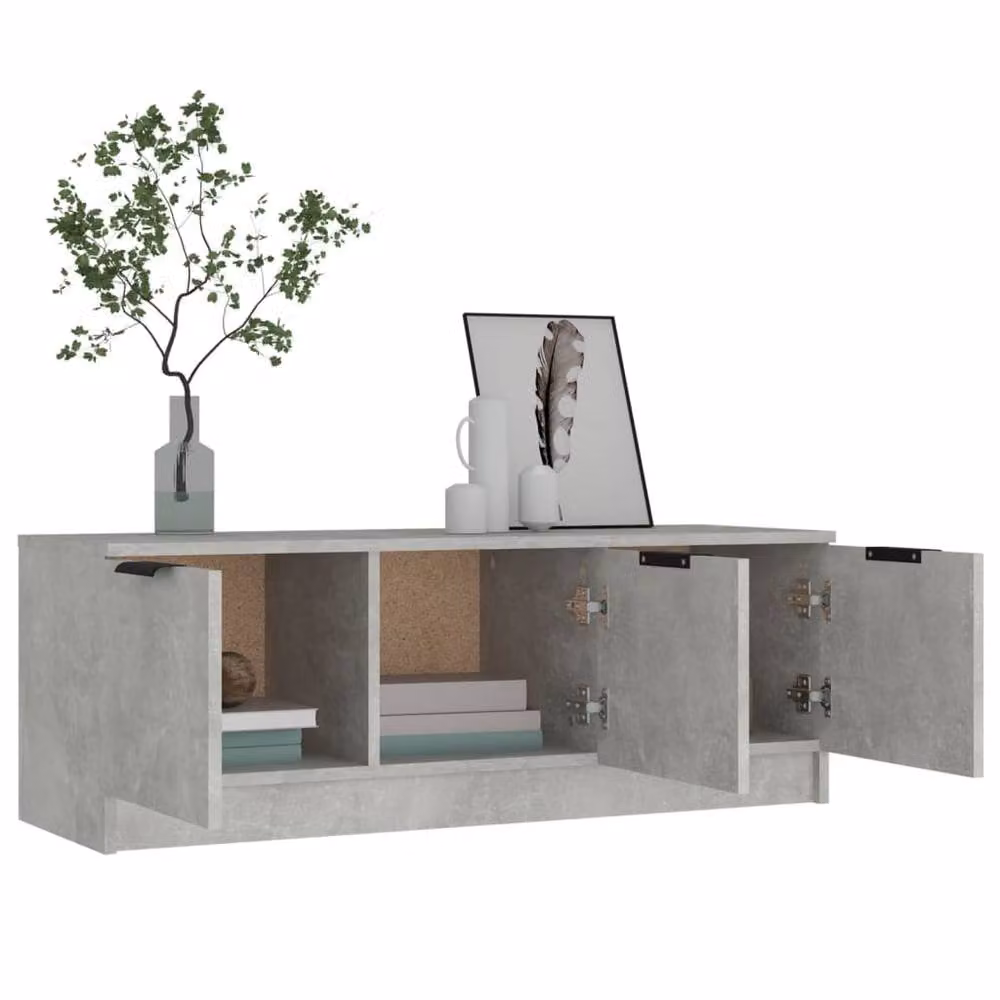 Berkfield Home TV Cabinet in Concrete Grey, W: 102 cm, D: 36.5 cm, H: 36.5 cm – 2