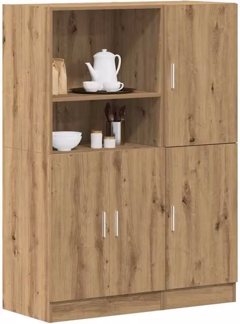 Berkfield Home 2 Piece Artisan Oak Kitchen Cabinet Set in Brown – 1