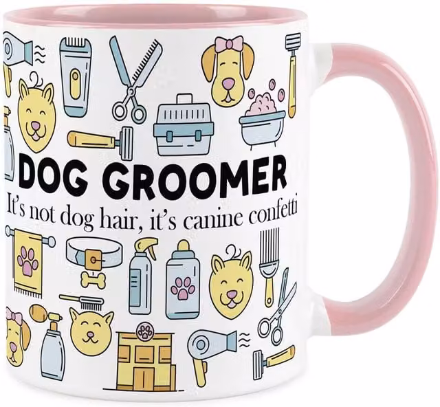 Purely Home Novelty Dog Groomer Pink Ceramic Mug