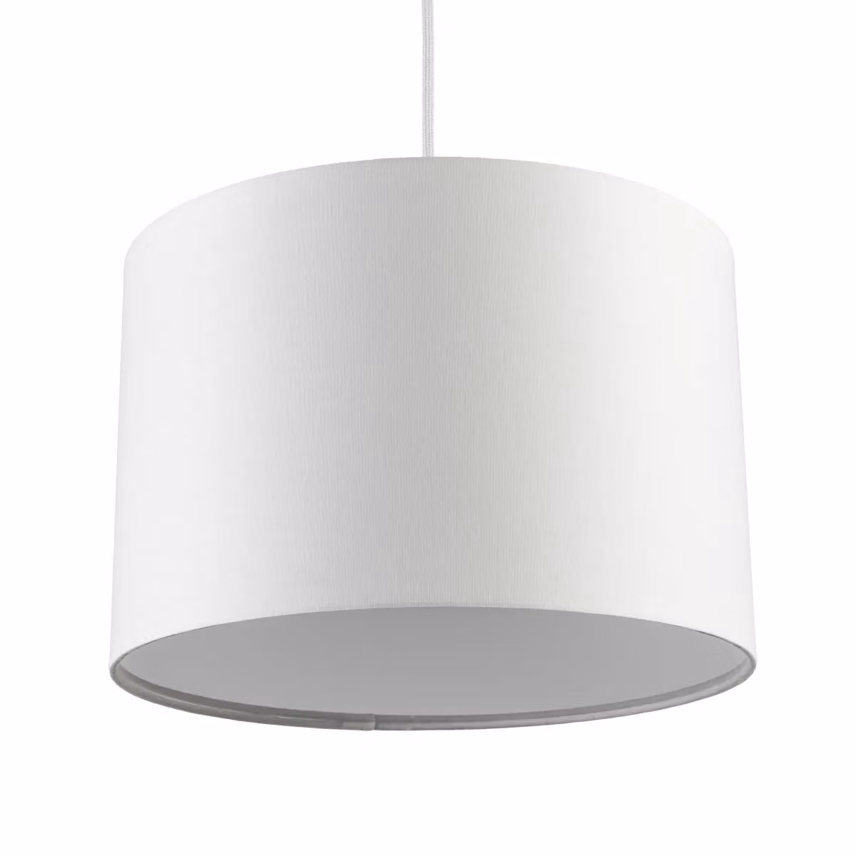 CGC Lighting Modern Fabric Drum Pendant Lamp Shade in White or Beige with Opal Diffuser – 3