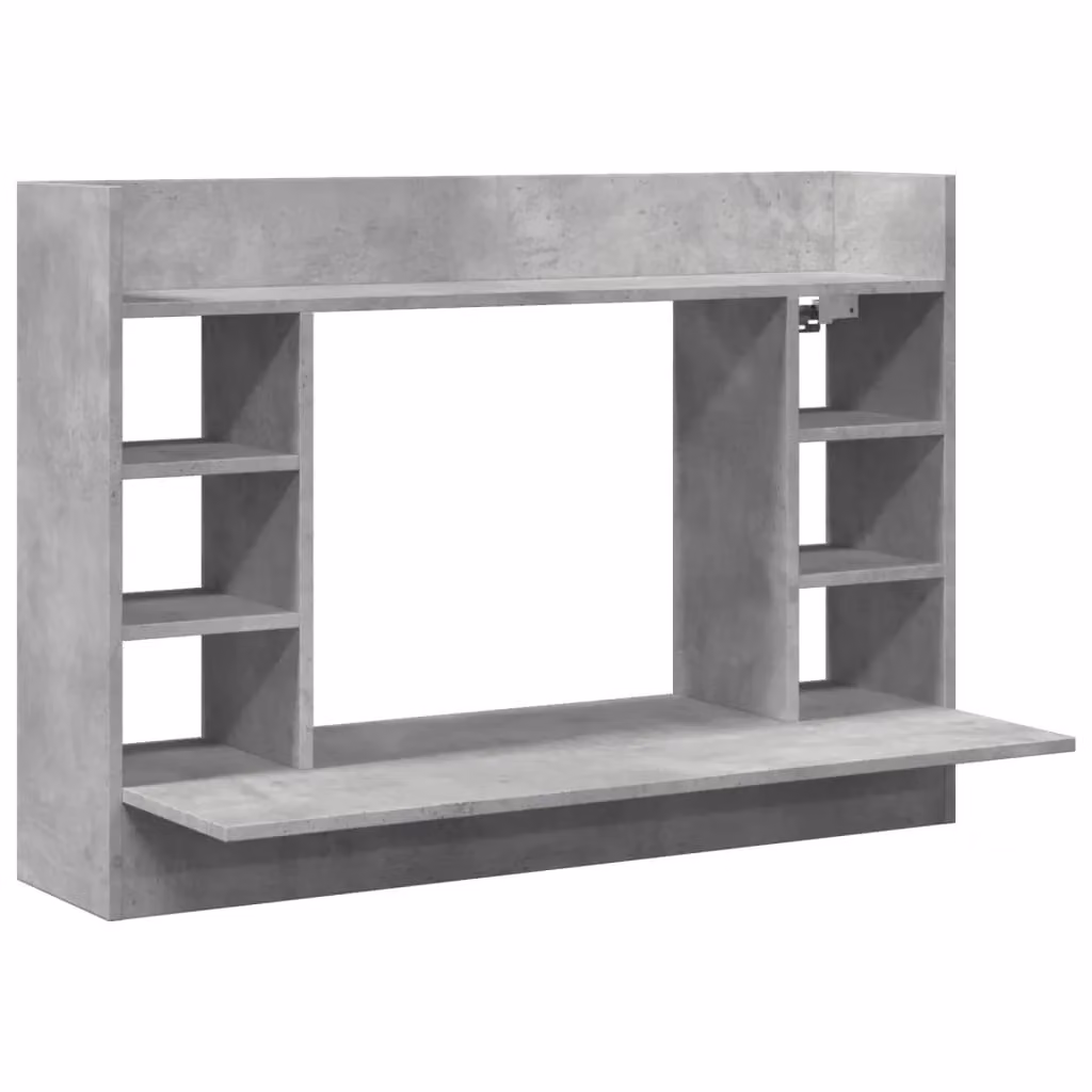 Berkfield Home Wall-Mounted Writing Desk in Concrete Grey, W: 105 cm, D: 48 cm, H: 75 cm – 2