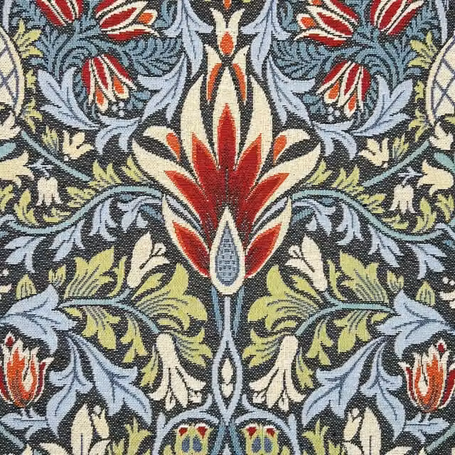 William Morris Snakeshead Tapestry Fabric in Grey and Multicolour
